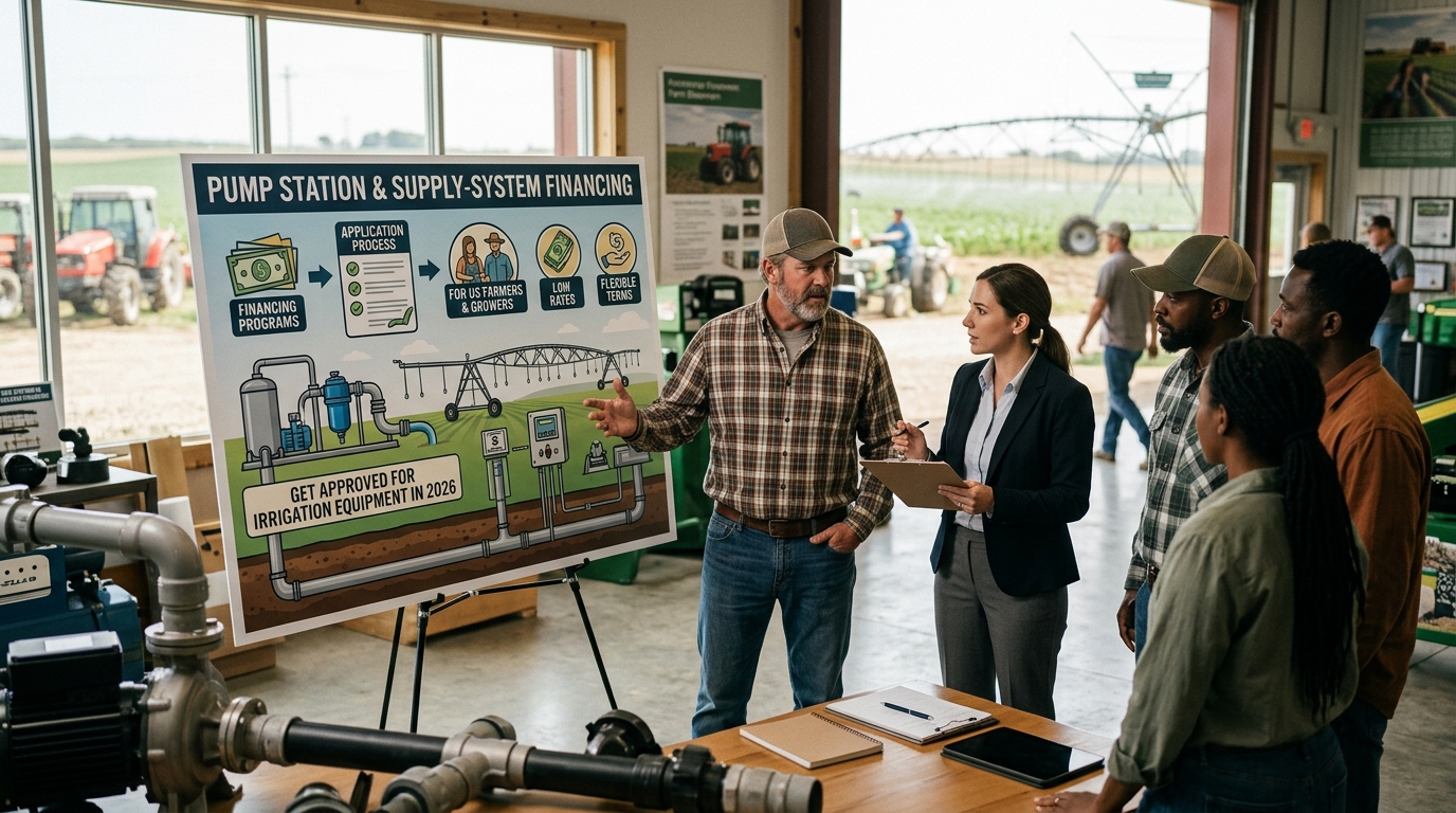 Illustration: Pump Station & Supply-System Financing: Get Approved for Irrigation Equipment in 2026